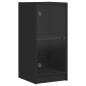 vidaXL Armario auxiliar con puertas de vidrio negro 35x37x75,5 cm vidaXL Armario auxiliar con puertas de vidrio negro 35x37x75,5 cm