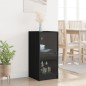 vidaXL Armario auxiliar con puertas de vidrio negro 35x37x75,5 cm vidaXL Armario auxiliar con puertas de vidrio negro 35x37x75,5 cm