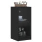 vidaXL Armario auxiliar con puertas de vidrio negro 35x37x75,5 cm vidaXL Armario auxiliar con puertas de vidrio negro 35x37x75,5 cm