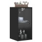 vidaXL Mueble de pared con puertas de vidrio negro 35x37x68,5 cm