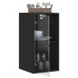vidaXL Mueble de pared con puertas de vidrio negro 35x37x68,5 cm