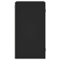 vidaXL Mueble de pared con puertas de vidrio negro 35x37x68,5 cm