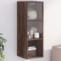 vidaXL Mueble de pared puertas de vidrio marrón roble 35x37x100 cm