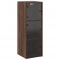 vidaXL Mueble de pared puertas de vidrio marrón roble 35x37x100 cm