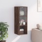 vidaXL Mueble de pared puertas de vidrio marrón roble 35x37x100 cm
