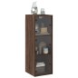 vidaXL Mueble de pared puertas de vidrio marrón roble 35x37x100 cm