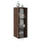 vidaXL Mueble de pared puertas de vidrio marrón roble 35x37x100 cm