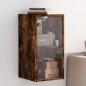 vidaXL Mueble de pared puertas de vidrio roble ahumado 35x37x68,5 cm vidaXL Mueble de pared puertas de vidrio roble ahumado 35x37x68,5 cm