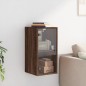 vidaXL Mueble de pared puertas de vidrio marrón roble 35x37x68,5 cm vidaXL Mueble de pared puertas de vidrio marrón roble 35x37x68,5 cm