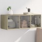 vidaXL Mueble de pared puertas de vidrio roble Sonoma 102x37x35 cm