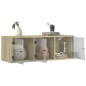 vidaXL Mueble de pared puertas de vidrio roble Sonoma 102x37x35 cm