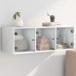 vidaXL Mueble de pared con puertas de vidrio blanco 102x37x35 cm vidaXL Mueble de pared con puertas de vidrio blanco 102x37x35 cm