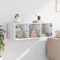 vidaXL Mueble de pared con puertas de vidrio blanco 102x37x35 cm vidaXL Mueble de pared con puertas de vidrio blanco 102x37x35 cm