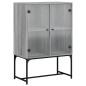 vidaXL Armario auxiliar puertas de vidrio gris Sonoma 69x37x100 cm vidaXL Armario auxiliar puertas de vidrio gris Sonoma 69x37x100 cm