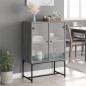 vidaXL Armario auxiliar puertas de vidrio gris Sonoma 69x37x100 cm vidaXL Armario auxiliar puertas de vidrio gris Sonoma 69x37x100 cm