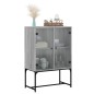 vidaXL Armario auxiliar puertas de vidrio gris Sonoma 69x37x100 cm vidaXL Armario auxiliar puertas de vidrio gris Sonoma 69x37x100 cm