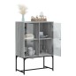 vidaXL Armario auxiliar puertas de vidrio gris Sonoma 69x37x100 cm vidaXL Armario auxiliar puertas de vidrio gris Sonoma 69x37x100 cm