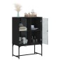 vidaXL Armario auxiliar con puertas de vidrio negro 69x37x100 cm
