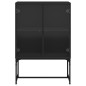 vidaXL Armario auxiliar con puertas de vidrio negro 69x37x100 cm