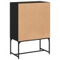 vidaXL Armario auxiliar con puertas de vidrio negro 69x37x100 cm