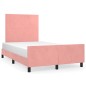 vidaXL Estructura de cama con cabecero de terciopelo rosa 120x200 cm