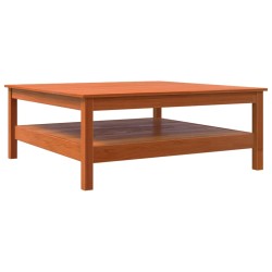 vidaXL Mesa de centro madera maciza de pino marrón cera 100x100x40 cm