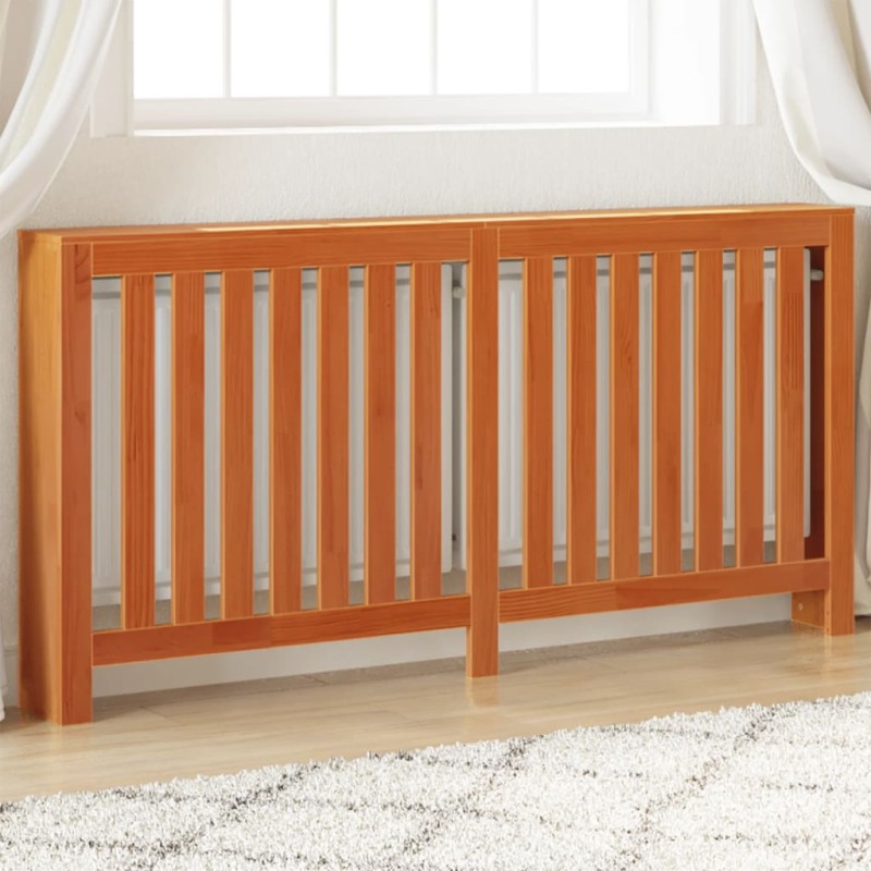 vidaXL Cubierta radiador madera maciza pino marrón cera 169x19x84 cm vidaXL Cubierta radiador madera maciza pino marrón cera 169x19x84 cm
