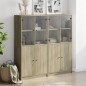 vidaXL Estantería con puertas madera roble Sonoma 136x37x142 cm vidaXL Estantería con puertas madera roble Sonoma 136x37x142 cm
