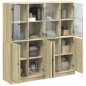 vidaXL Estantería con puertas madera roble Sonoma 136x37x142 cm vidaXL Estantería con puertas madera roble Sonoma 136x37x142 cm