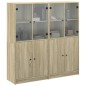 vidaXL Estantería con puertas madera roble Sonoma 136x37x142 cm vidaXL Estantería con puertas madera roble Sonoma 136x37x142 cm