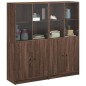 vidaXL Estantería con puertas madera marrón roble 136x37x142 cm vidaXL Estantería con puertas madera marrón roble 136x37x142 cm