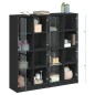 vidaXL Estantería con puertas madera de ingeniería negro 136x37x142 cm