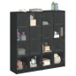 vidaXL Estantería con puertas madera de ingeniería negro 136x37x142 cm