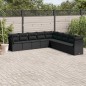 vidaXL Set de sofás de jardín 8 piezas y cojines ratán sintético negro vidaXL Set de sofás de jardín 8 piezas y cojines ratán sintético negro