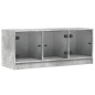 vidaXL Mueble de TV con puertas de vidrio gris hormigón 102x37x42 cm vidaXL Mueble de TV con puertas de vidrio gris hormigón 102x37x42 cm