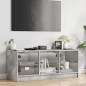vidaXL Mueble de TV con puertas de vidrio gris hormigón 102x37x42 cm vidaXL Mueble de TV con puertas de vidrio gris hormigón 102x37x42 cm