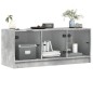 vidaXL Mueble de TV con puertas de vidrio gris hormigón 102x37x42 cm vidaXL Mueble de TV con puertas de vidrio gris hormigón 102x37x42 cm