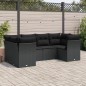 vidaXL Set de sofás de jardín 6 piezas y cojines ratán sintético negro vidaXL Set de sofás de jardín 6 piezas y cojines ratán sintético negro
