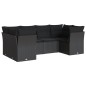 vidaXL Set de sofás de jardín 6 piezas y cojines ratán sintético negro vidaXL Set de sofás de jardín 6 piezas y cojines ratán sintético negro