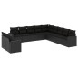 vidaXL Set de sofás de jardín 11 pzas y cojines ratán sintético negro vidaXL Set de sofás de jardín 11 pzas y cojines ratán sintético negro
