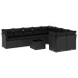 vidaXL Set de sofás de jardín 10 pzas cojines ratán sintético negro vidaXL Set de sofás de jardín 10 pzas cojines ratán sintético negro