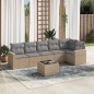 vidaXL Set sofás de jardín 7 piezas y cojines ratán sintético beige vidaXL Set sofás de jardín 7 piezas y cojines ratán sintético beige