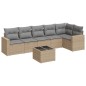 vidaXL Set sofás de jardín 7 piezas y cojines ratán sintético beige vidaXL Set sofás de jardín 7 piezas y cojines ratán sintético beige