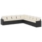 vidaXL Set de sofás de jardín 8 piezas y cojines ratán sintético negro vidaXL Set de sofás de jardín 8 piezas y cojines ratán sintético negro