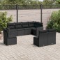vidaXL Set de sofás de jardín 8 piezas y cojines ratán sintético negro vidaXL Set de sofás de jardín 8 piezas y cojines ratán sintético negro