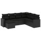 vidaXL Set de comedor de jardín 7 pzas y cojines ratán sintético negro vidaXL Set de comedor de jardín 7 pzas y cojines ratán sintético negro