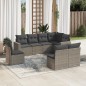 vidaXL Set de sofás de jardín 8 pzas y cojines ratán sintético gris vidaXL Set de sofás de jardín 8 pzas y cojines ratán sintético gris