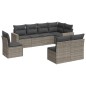 vidaXL Set de sofás de jardín 8 pzas y cojines ratán sintético gris vidaXL Set de sofás de jardín 8 pzas y cojines ratán sintético gris