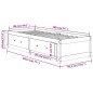 vidaXL Sofá cama de madera maciza de pino marrón cera 90x190 cm vidaXL Sofá cama de madera maciza de pino marrón cera 90x190 cm