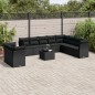 vidaXL Set de sofás de jardín 11 pzas y cojines ratán sintético negro vidaXL Set de sofás de jardín 11 pzas y cojines ratán sintético negro